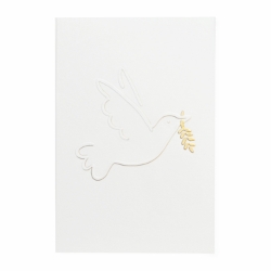Holiday Greeting Cards - Embossed "Peace" Dove 